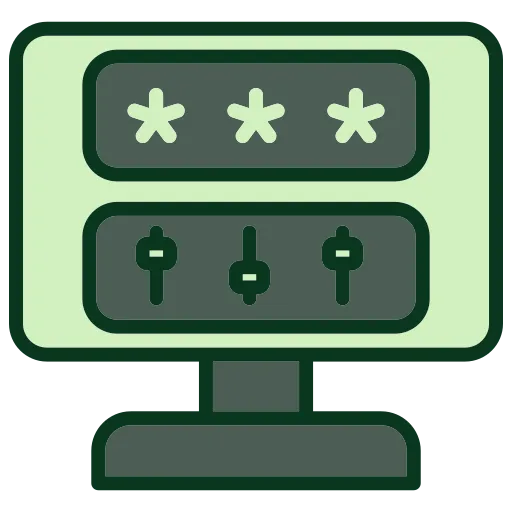 Strong password generator with security lock icon