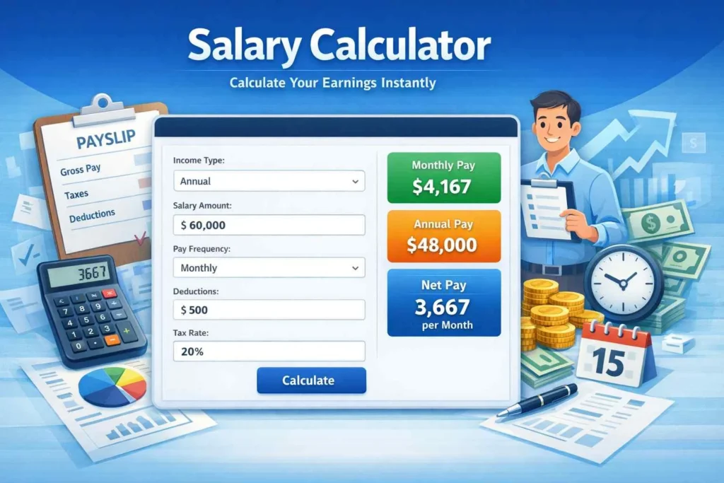 2. salary calculator with tax and deductions example