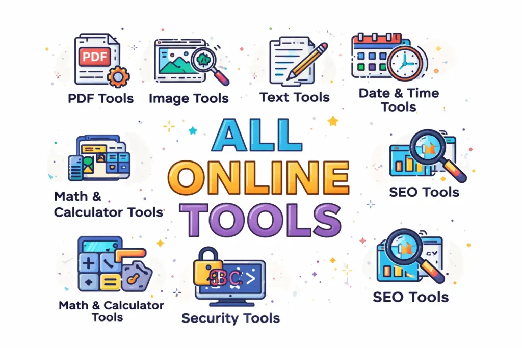 All online tools dashboard on strongpdf.com showing PDF, image, text, and calculator tools for easy online use