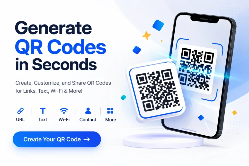Free QR Code Generator for creating website and WiFi QR codes instantly
